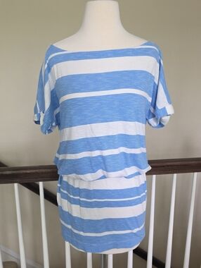 Lilly Pulitzer Blue and White Striped Mini Dress